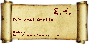 Réczei Attila névjegykártya